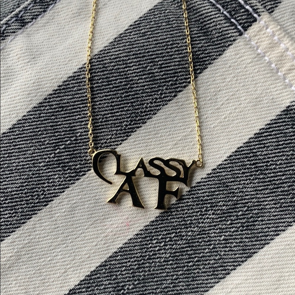 STERLING SILVER 14K GOLD PLATED CLASSY AF NECKLACE